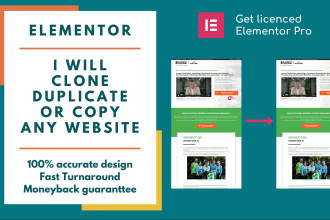 clone, copy or duplicate any website with elementor