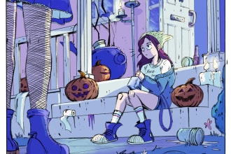 create a colorfull illustration for book and webcomic
