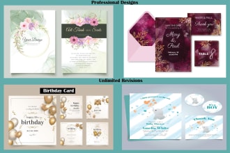 design wedding ,birthday, baby shower, event, party invitation cards