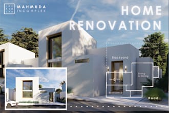 design 3d home interior exterior house render