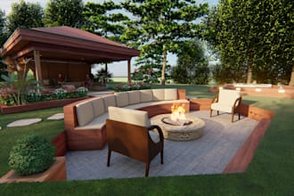 design your fireplace,deck,gazebo,swimming pool,backyard