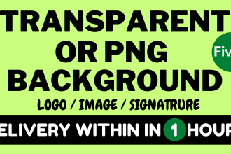 make transparent logo, png or white background within 1 hour