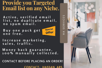 provide you targeted email list on any niche