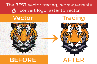 vector tracing, recreate and convert logo raster to vector