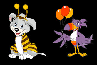 draw COOL attractive Cartoon Mascots Logo