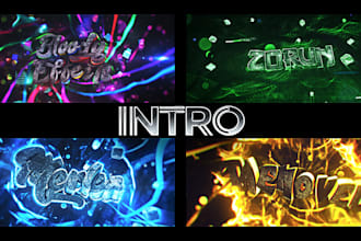 make a professional 3d text youtube intro animation