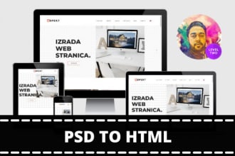 convert psd to html, sketch to html, xd to html, bootstrap