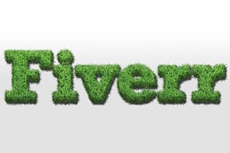 convert your text logo in to a realistic grass