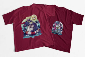 do over print, sublimation,illustration designs t shirt etc