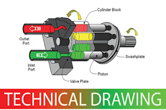design conceptual technical and line drawing