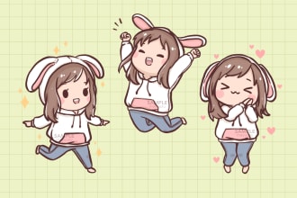 draw a cute full body chibi art for you
