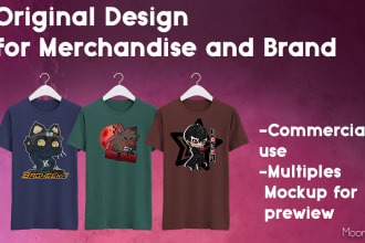 do t shirt design with cool, original and cartoon style