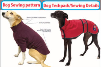 make dog and cat sewing pattern and tech pack