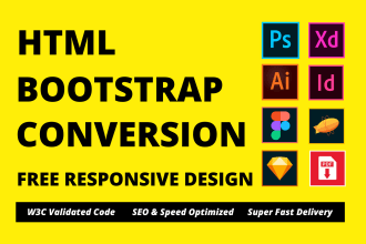convert figma to html, sketch to html, xd to html, psd to html css bootstrap