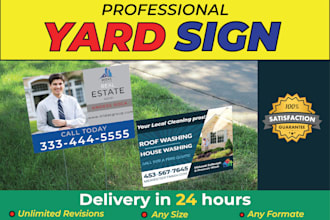 design attractive yard sign, sign board or any signage