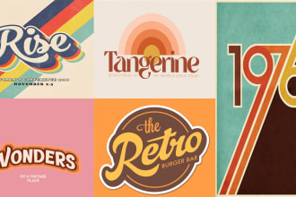 design 3d 70s vintage and retro typography for logo,tshirts