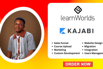 setup kajabi learnworlds build online course elearning website on learnworlds