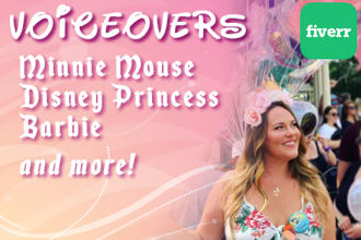 voiceover minnie mouse, barbie, a disney princess and more