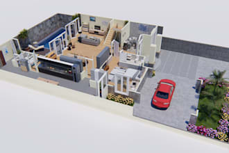 create and design 2d and 3d floor plan and rendering