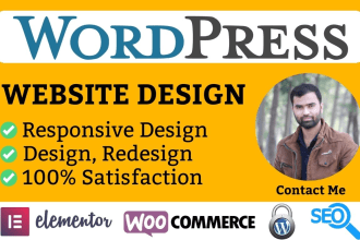 design, customize, rebuild, develop your wordpress website using elementor pro