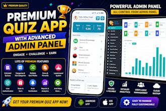 create trivia quiz earning money app with admin panel