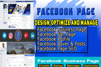 create, optimize, design, and manage your facebook page