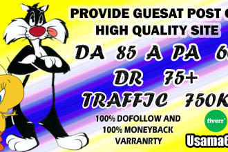 do guest post on high quality site da 85 and traffic 750k