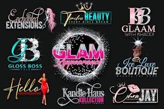 design 3 boutique lips nails hair luxury feminine glitter spa signature logo