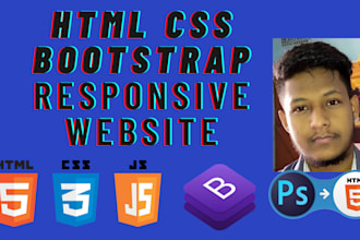 do html css latest bootstrap website design and HTML CSS bug fixing