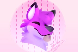 draw a lineless headshot of your furry character
