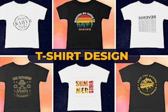 create unique typography, minimal, streetwear, and custom t shirt designs