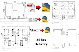 draft autocad 2d drawings from your pdf image ,or sketch