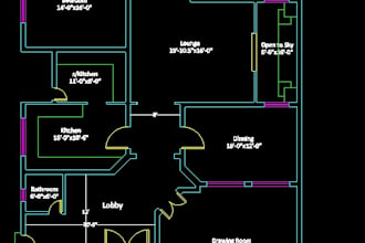 design 2d house map urgently soon as possible with full detailed work