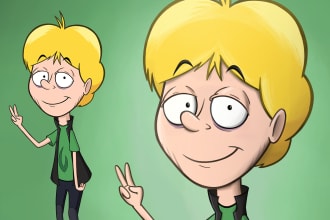 draw a cartoon portrait or caricature of you, your family or your pet