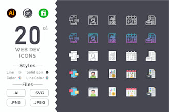 design custom icons set for web and app