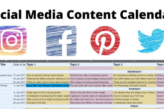 create a social media content calendar for you  personalized