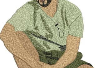 do embroidery digitizing design into dst pes file in 1hour