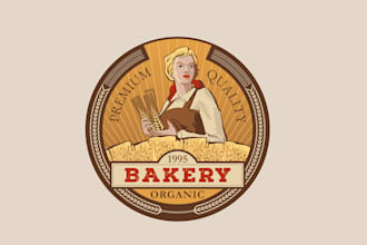 make awesome bakery logo with my own creative thinking