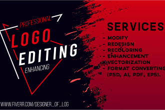 do logo editing,redesign,update,recolor,vectorize and modify
