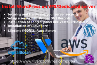 install wordpress on aws, vultr, digital ocean, etc
