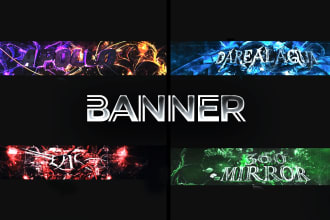 make a professional 3d banner or header for you