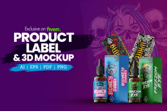 design a product label or 3d mock up
