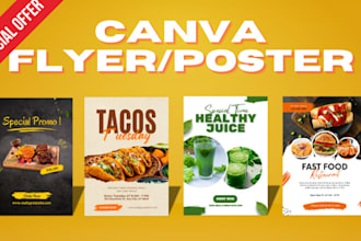 do creative graphic design, flyer, poster in canva