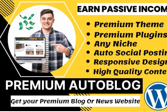 create wordpress automated news website or wordpress auto blog