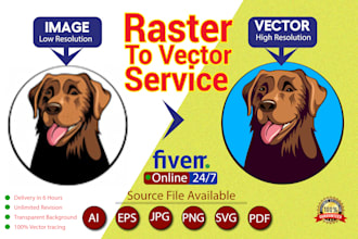 redraw image or logo raster to vector and convert to vector