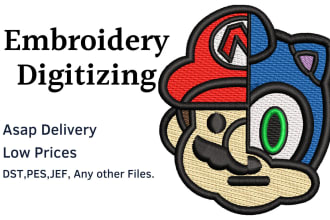 do embroidery digitizing logo into pes,dst,jef