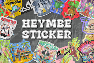 design outstanding cartoon sticker artwork