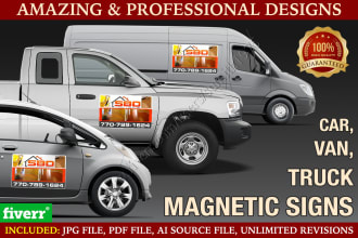 design professional car door magnets, or magnetic car decals