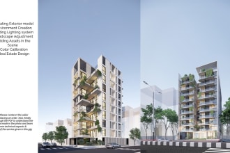 model architectural 3d buildings and render realistic images