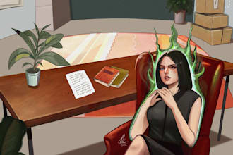 create an illustration, poster, book or album cover